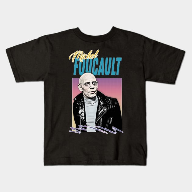 Michel Foucault / Philosopher Aesthetic Fan Design Kids T-Shirt by DankFutura